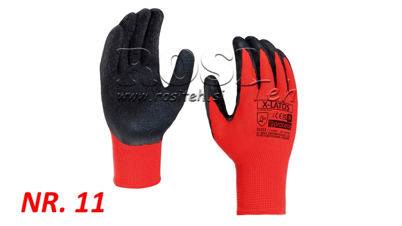 GUANTES RECUBIERTOS DE LÁTEX - TAMAÑO 11