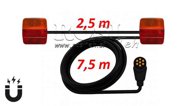 MÁGNESES FÉNYSZETT 7,5 M + 2,5 M KÁBELLEL