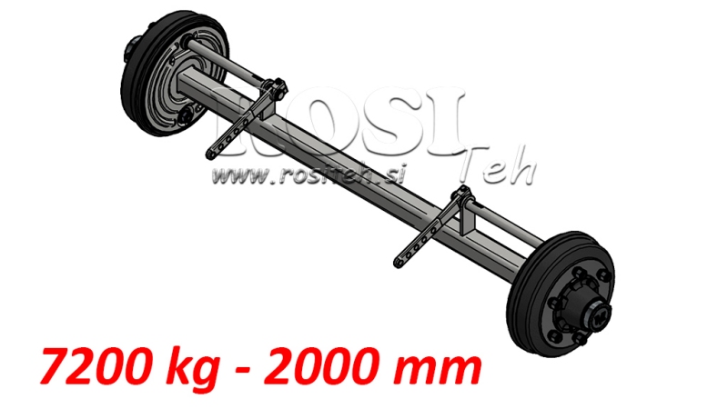 AKSEL TIL TRAILER 7200 KG MED BREMSER (2000 MM)