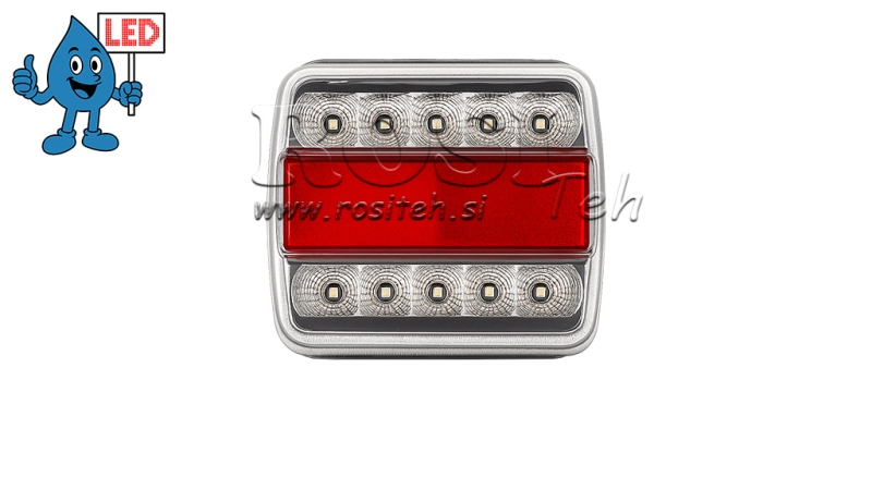 LED AIZMUGURES GAIŠS PIEKABEI KOPĀ 4 FUNKCIJAS 12V BALTS