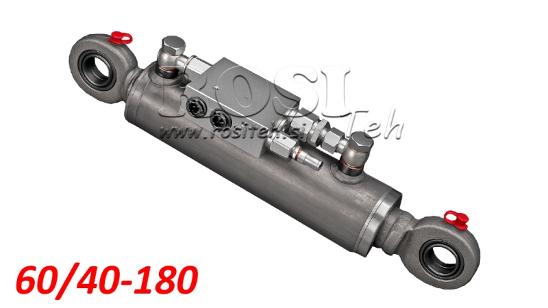 SIŁOWNIK HYDRAULICZNY 60/40-180 Z ZAWOREM ZWROTNYM - PŁUG DO GLEBY