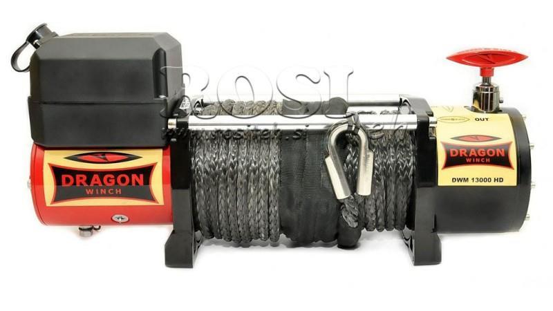 Corda Sintetica Per Verricello, Nylon 12 Fili, 6,5 Mm X 15 M, Resistenza 8300 Libbre, Con Gancio In Metallo, Per SUV, Camion, UTV