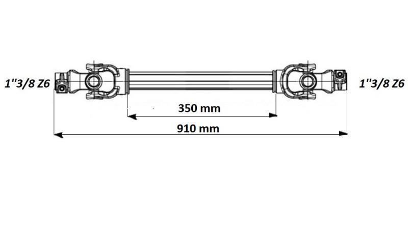 ECO CARDAN 910mm 30-75CP CU CUPLARE CU FLUX LIBER - dimensiuni