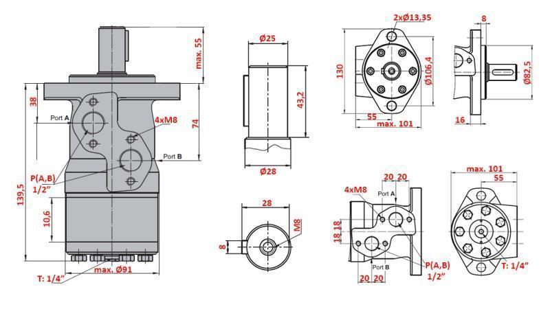 MOTORE IDRAULICO MP 80