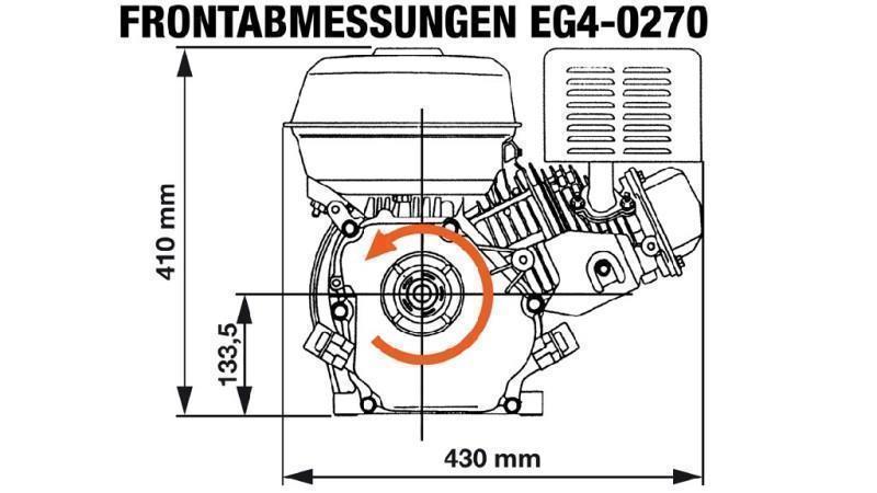 bencinski motor EG4-270cc-6,56kW-8,92HP-3.600 U/min-H-KW25x88.2-ročni zagon