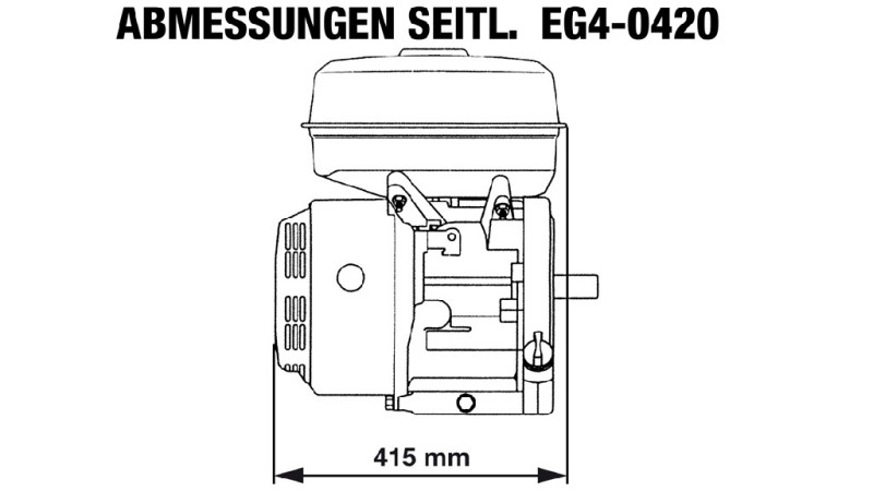 bencinski motor EG4-420cc-9,6kW-13,1HP-3.600 U/min-H-KW25x88.5-ročni zagon