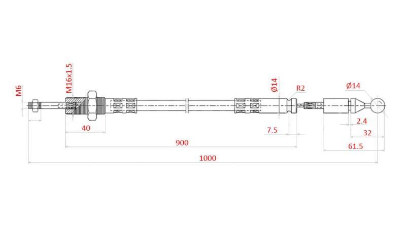 BRAIDED CABLE L=1000 - ball