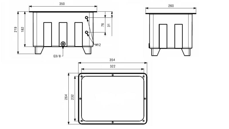 OIL TANK FOR HYDRAULIC POWER-PACK TYPE MPN 12 LIT