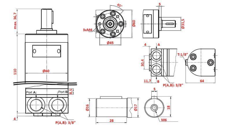 HYDRAULIC MOTOR MM 20 -side