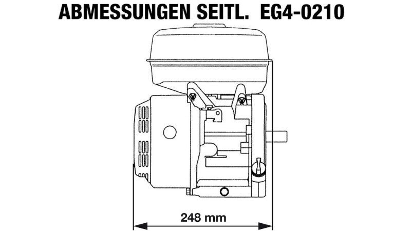 benzin motor EG4-210cc-5,10kW-3.600 U/min-H-KW20x53-kézi inditás