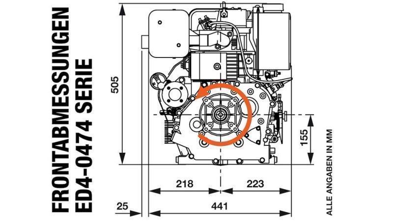 diesel motor 474cc-8,0kW-3.600 U/min-E-KW25x88-elektro zagon