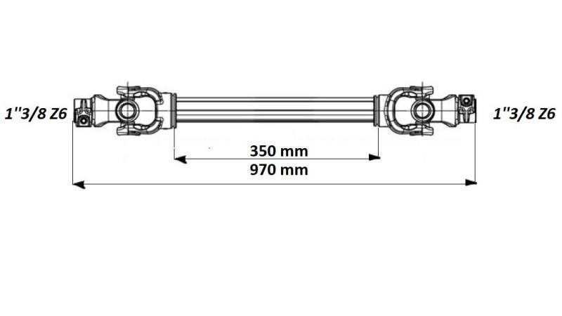 ECO CARDAN 970mm 70-110HP S LAMELLOU - rozmery