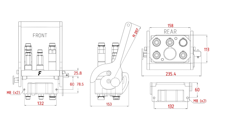 GIUNTO MULTI-FASTER 3PLK 5VIE BSP 3×3/8 2×9/16 PARTE FISSA