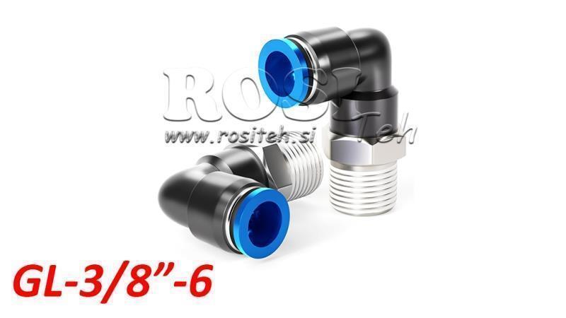 CONECTOR ANGULAR PNEUMÁTICO TPA COM ROSCA GL-038-6