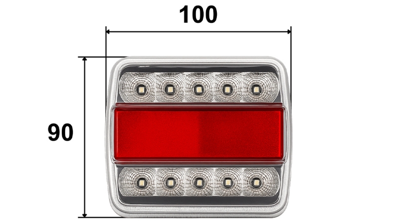 LED AIZMUGURES GAIŠS PIEKABEI KOPĀ 4 FUNKCIJAS 12V BALTS