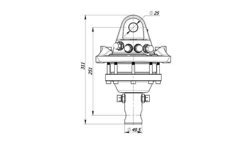 HYDRAULISK ROTATOR 3000/1500 KG MED AXEL