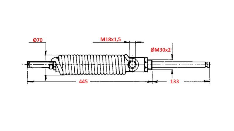 ONE-WAY HYDRAULIC CYLINDER FOR OPENING THE TANK HATCH 4''