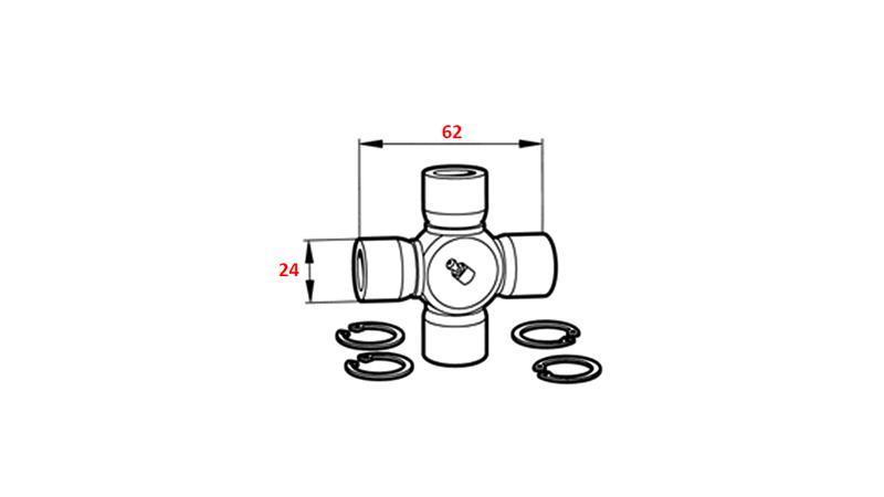 CROCE F-24,00X62,00 PER CARDANICA ECO 790mm 35-60HP STANDARD