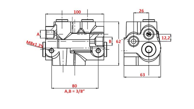 MARKER HYDRAULIKVENTIL DOPPELWIRKEND 3/8