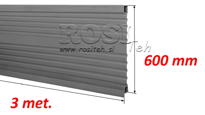 TRAILER SIDE PANEL 3 MET. - HEIGHT 600 MM