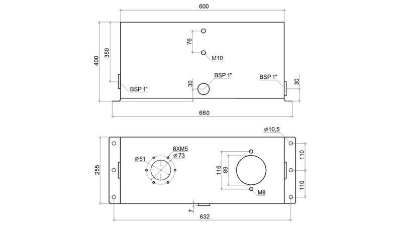ΜΕΤΑΛΛΙΚΟΣ ΔΕΞΑΜΕΝΑΣ 45 ΛΙΤΡΩΝ ΚΥΒΟΣ 400x255x600mm ΠΡΟΕΤΟΙΜΑΣΙΑ ΓΙΑ ΦΙΛΤΡΟ ΕΠΙΣΤΡΟΦΗΣ