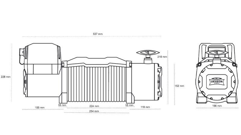 12 V ELECTRIC WINCH DWM 13000 HD - 5897 kg