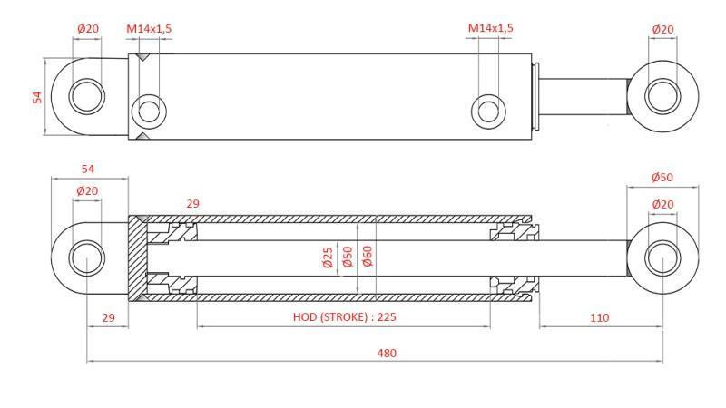 HYDRAULISK STYRNINGSCYLINDER FIAT-NEW HOLLAND OEM-5189893