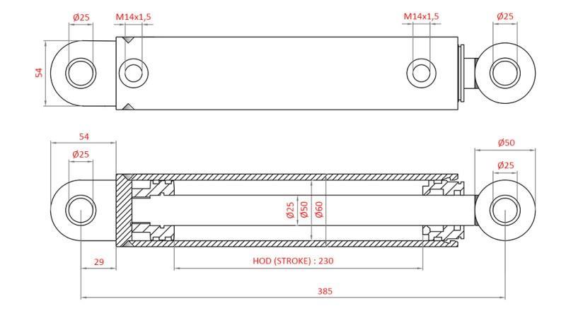 HIDRAVLIČNI VOLANSKI CILINDER FIAT-NEW HOLLAND OEM-5198883