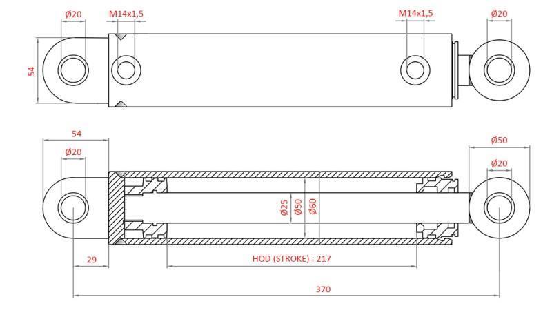 HIDRAVLIČNI VOLANSKI CILINDER FIAT-NEW HOLLAND OEM-5189892