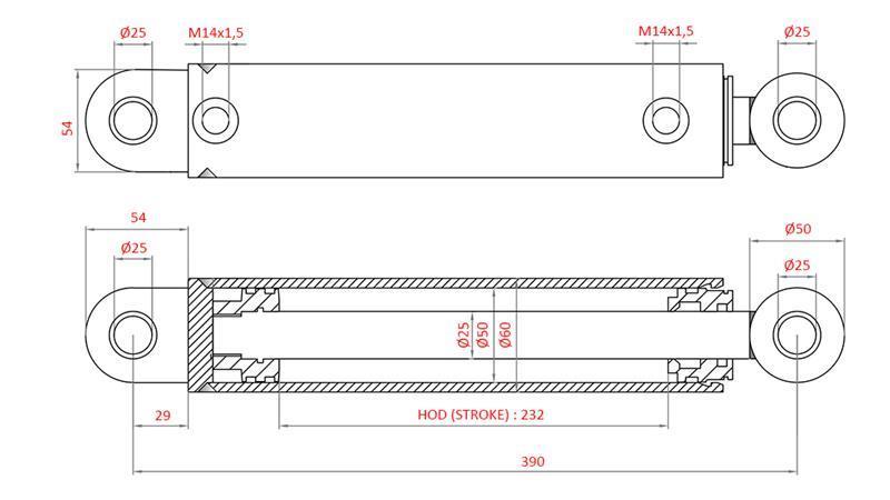 HIDRAVLIČNI VOLANSKI CILINDER FIAT-NEW HOLLAND OEM-87302891, 5164022, 82991196