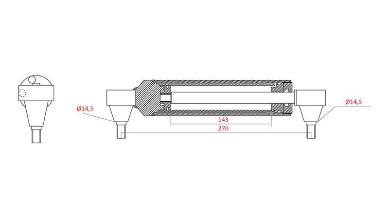 HIDRAULIČNI VOLANSKI CILINDAR MASSEY FERGUSON  OEM-3401241M91, 0011404U91, 168009M92, 183179M91, 185