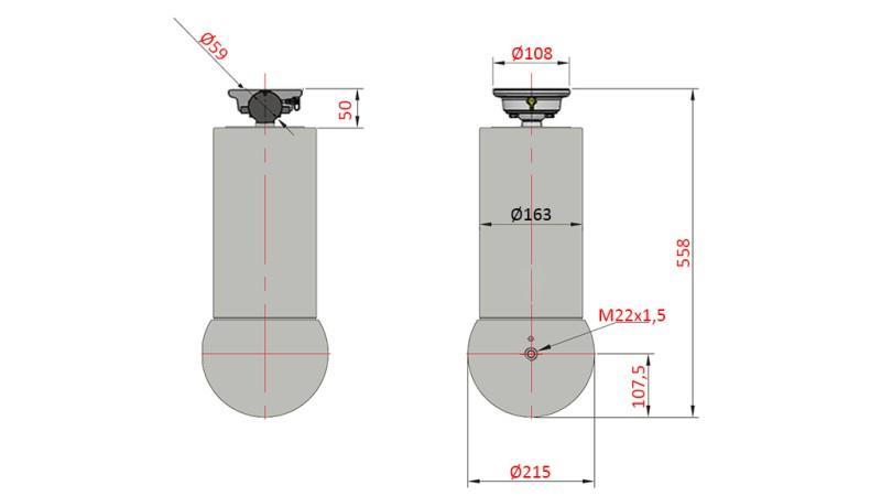 TELESKOPSKI CILINDAR - MEILLER KIPPER 5 STUPNJEVA 175mm - 15 tona hod 1560mm