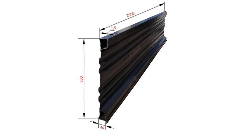 ZIJPANNEEL VOOR KIEK AANHANGER 2 MET. - HOOGTE 500 mm