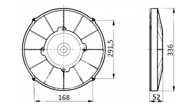 VENTILATORE ASSIALE 305mm SPINGERE 12V