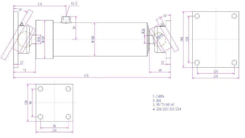 KIPPZYLINDER 4 STUFEN  900mm K4B-7TS