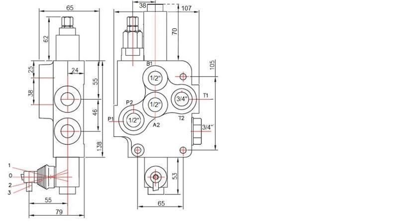 HYDRAULIKVENTIL 1xP80 + SCHWIMMSTELLUNG