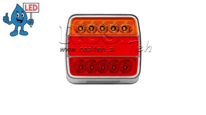LED ACHTERLICHT VOOR AANHANGER GEKOMBINNEERD 4 FUNCTIES 12V