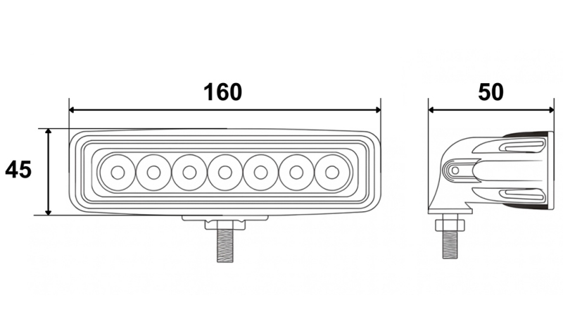 LED DELOVNA SVETILKA - LUČ 6 LED 18W 12V-24V
