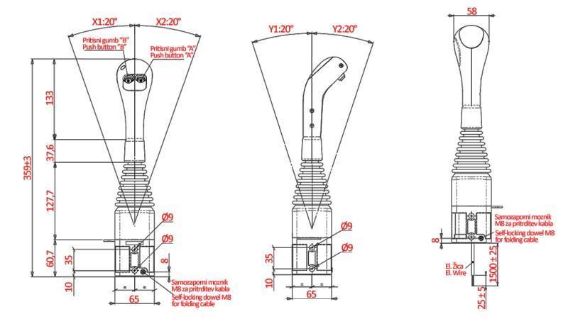 JOYSTICK NIMCO ZA VUČNU KUGLU - 2x GUMB