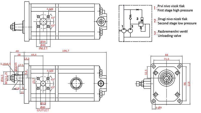 POMPA HYDRAULICZNA GR.2 HI-LO 22C3,5/6,5X815R