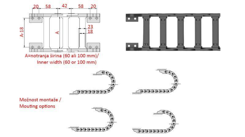 EINRASTBARE ABDECKSEGMENT FÜR KETTE CK25a