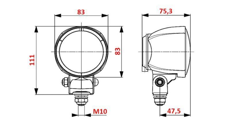 TRAKTOR MUNKAFÉNY KEREK H3 HELLA HALOGÉN