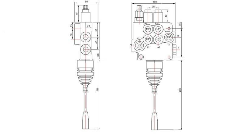 HID. VENTIL 2xP80   JOYSTIC