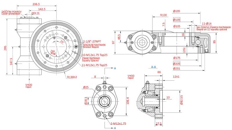 SLEWING DRIVE SERIES WE HP WEA7-47-25H-R