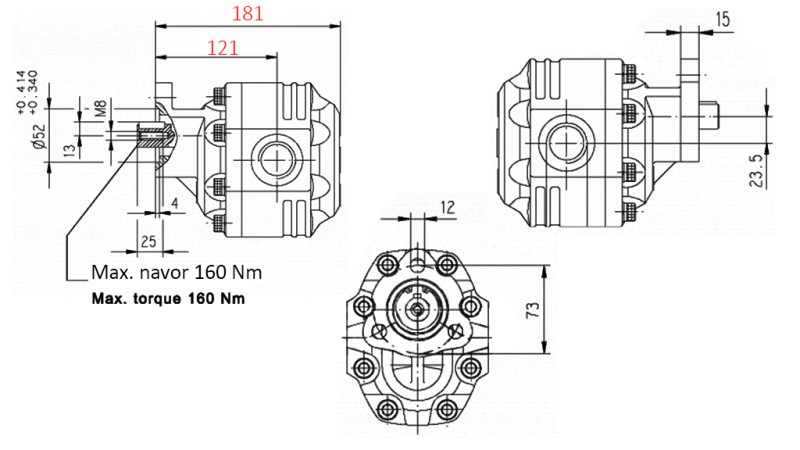 HYDRAULICKÉ LIATINOVÉ ČERPADLO OBOJSMERNÉ 40cc CASAPPA