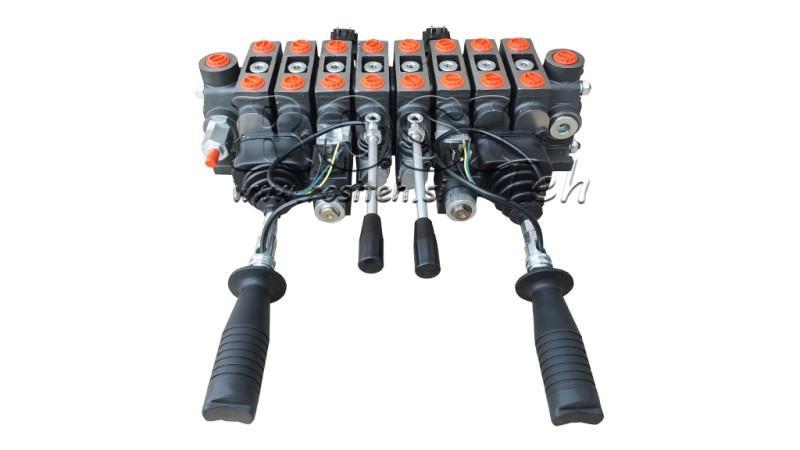 VÁLVULA HIDRÁULICA HIAB 8xPC70 2x JOYSTICK - CONTROL ELÉCTRICO 12V