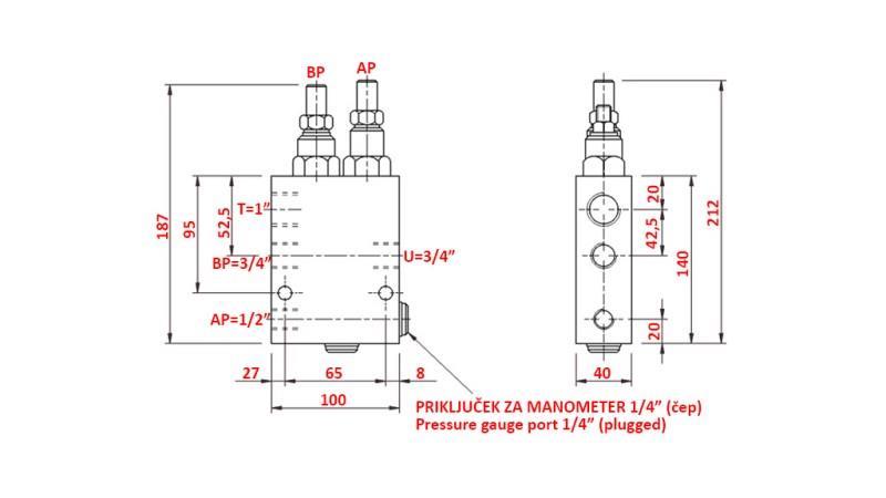 HYDRAULIC REGENERATIVE VALVE HI-LO VABP G3/4