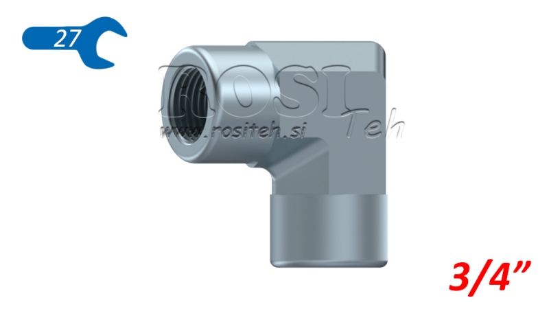 HYDRAULICKÝ L OTOČNÍK 90° KRÁTKÝ ŽENSKÉ-ŽENSKÉ 3/4