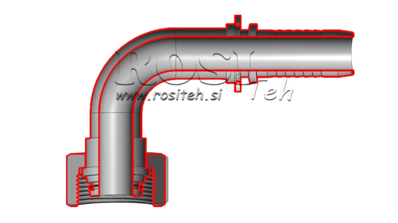 HIDRAVLIČNI PRIKLJUČEK DKOS 10 S ŽENSKI KOLENO 90 DN6-M18x1,5