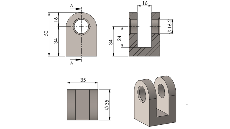 FORKS FOR CYLINDER 40MM - FI20